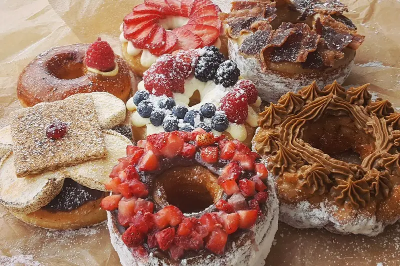 A spread of Jaram’s Donuts